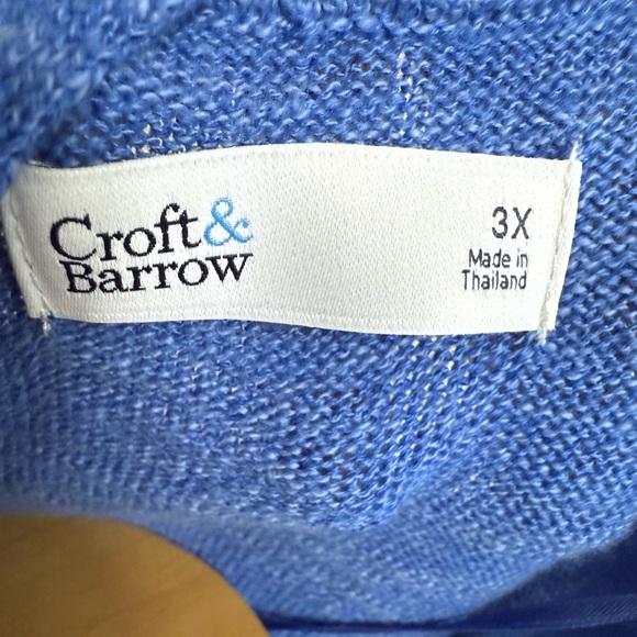 Croft & Barrow Blue Women's Cardigan Sweater Open Knit Size 3X - Picture 7 of 12